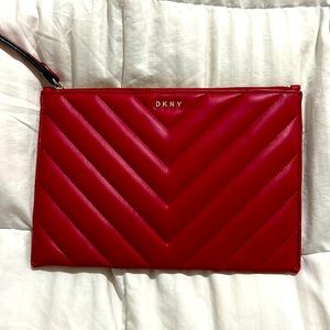 New without tags Red DKNY clutch